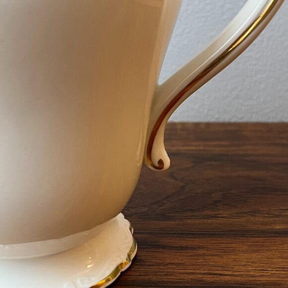 Vintage Coalport Bone China "Burgundy" Pattern Coffee Pot & Lid Gold Trim Grapes - Picture 10 of 15